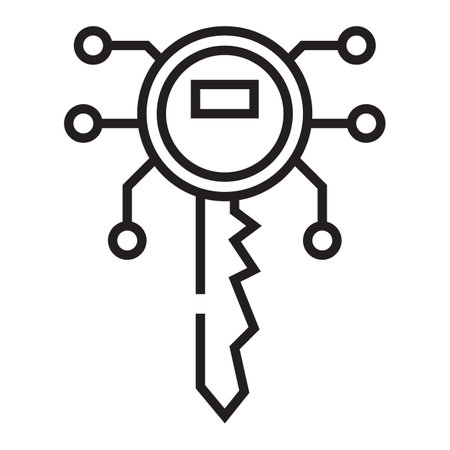 Crypto wallet key outline icon isolated on white backgroundのイラスト素材