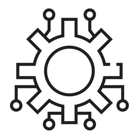 Cryptocurrency mining settings outline icon isolated on white background.のイラスト素材