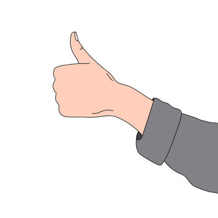 Hand drawn doodles with a hand indicating a likes or thumbs up.