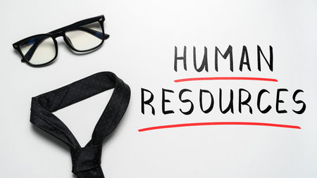 Human resources concept with tie and glasses.の写真素材