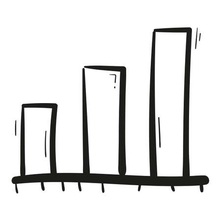 Hand drawn growth chart icon in doodle style isolated.のイラスト素材