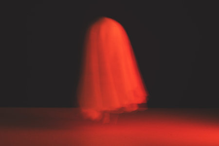 A blurry ghost in a bloody tint. Halloween holiday
