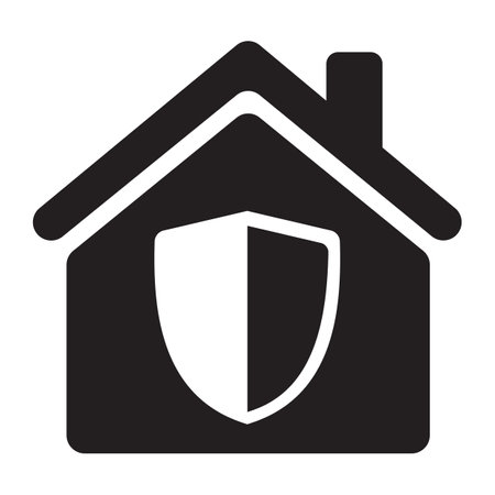 Real estate and home insurance icon in simple style isolated on white background.のイラスト素材