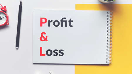 Business acronym Profit and Loss. Writing on a notebook.の写真素材