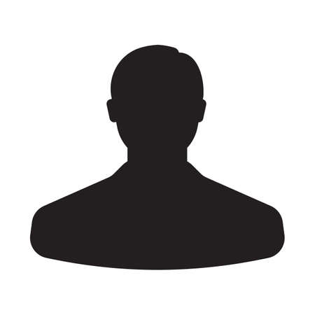Silhouettes of a person, a man and a user. Simple icon isolated on white backgroundのイラスト素材