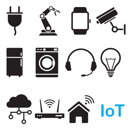 Iot or Internet of things icon in simple style on white backgroundのイラスト素材