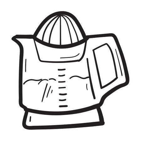Hand drawn juice squeezer icon in doodle style isolatedのイラスト素材