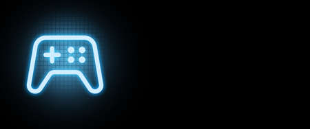 Game controller in the form of hologram icons with copy space.の写真素材