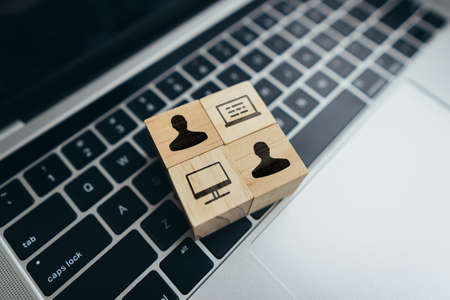 The concept of telework. Quarantine time. computer work.の写真素材