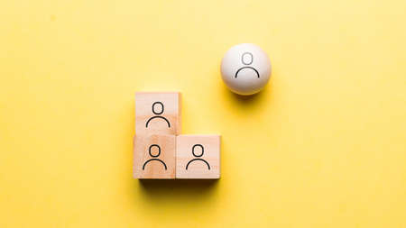 The concept of the atmosphere and relationships of colleagues at work. outcast personの写真素材