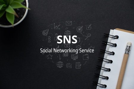 Concept business marketing acronym SNS or Social Networking Serviceの写真素材
