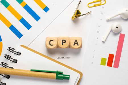 Concept business marketing acronym CPA or Cost Per Action.の写真素材