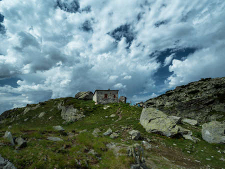 mountain peaks. Mountains. Clouds in the mountains/ Mountains, Rila, Rila National Park, Bulgaria, 7 lakes, Seven lakesの写真素材