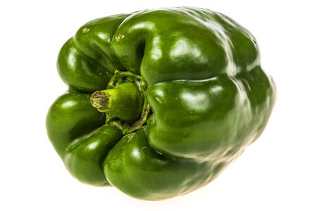 Green pepper isolated on white backgroundの写真素材