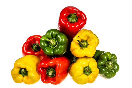 Peppers isolated on white backgroundの写真素材
