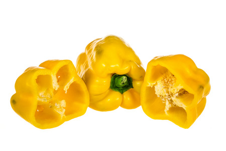 Yellow pepper cutの写真素材