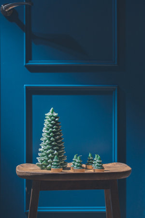 Nice Christmas decoration in the shape of a snowy pine tree. Christmas and New Yearsの写真素材