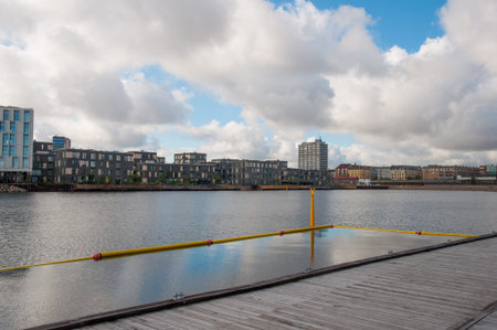 Waterfront of Osterbro district in city of Copenhagen Denmarkの写真素材