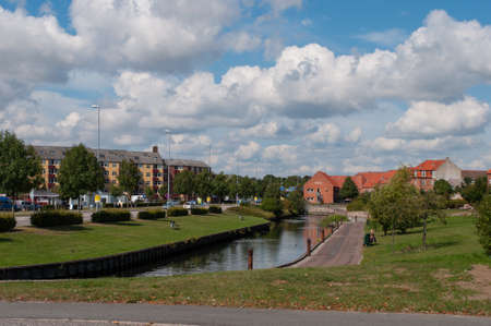 canal in Naestved Denmarkの写真素材