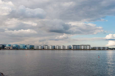 the waterfront of tuborg harbor in Copenhagenの写真素材