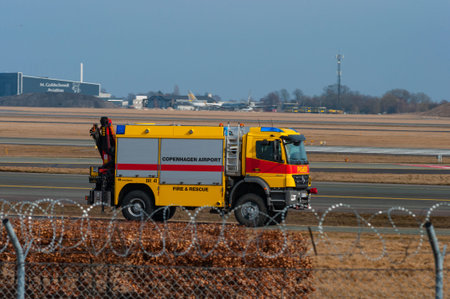 Copenhagen Denmark - April 14. 2013: Copenhagen airport fire and Rescue  truck