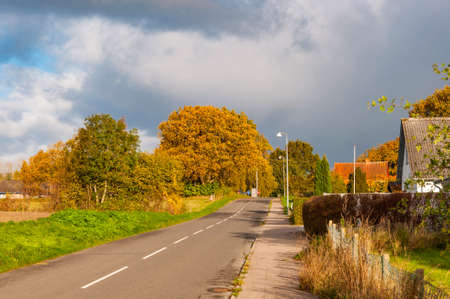 Countryside village of Langebaek in Denmark on a beautiful autumn dayの写真素材