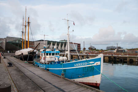 Helsingor Denmark - November 12. 2017: Arreso an old Danish fishing boat which now serves as a tour boatのeditorial素材