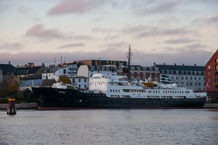 Copenhagen Denmark -  November 29. 2017: The Norwegian school ship Sjokurs in port of Copenhagen