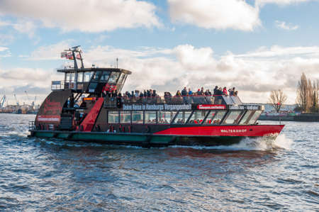 Hamburg Germany - December 16. 2017: Hamburg port ferry Waltershofのeditorial素材