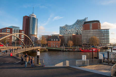 Hamburg Germany - December 16. 2017: Hafencity city part in Hamburg Germanyのeditorial素材
