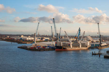 Hamburg Germany - December 16. 2017: Industrial port of Hamburgのeditorial素材