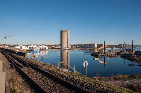 Vordingborg Denmark - January 7. 2018: Masnedsund strait in city of Vordingborg in Denmarkのeditorial素材