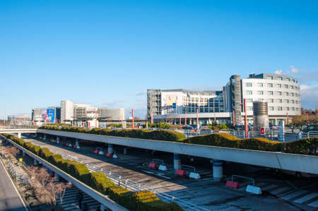 Hamburg Germany - December 17. 2017: Hotel Radison Blu and parking garage at Hamburg airportのeditorial素材