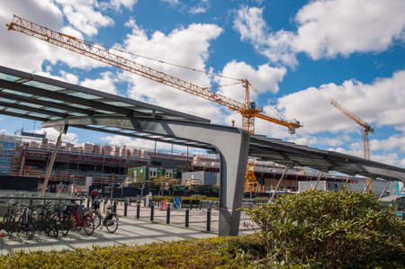 Copenhagen Denmark - 10. april 2017: Construction works at Copenhagen Airport