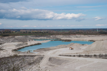 Faxe limestone Quarry on a sunny spring day