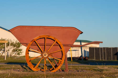 old Industrial cart on island of Hrisey in Icelandの写真素材