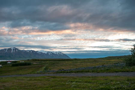 fall on island of Hrisey in Icelandの写真素材