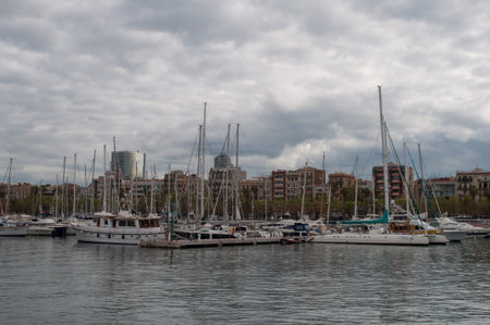 waterfront of Barcelona in spainの写真素材