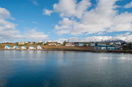 port of Hrisey in Icelandの写真素材