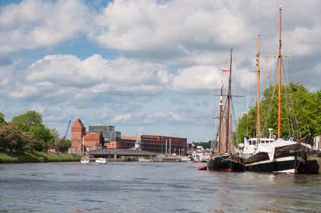 Canals of Lubeck old city in Germany