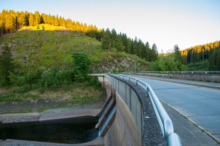 Oker reservoir pre-dam in the Harz mountain in Germanyの写真素材