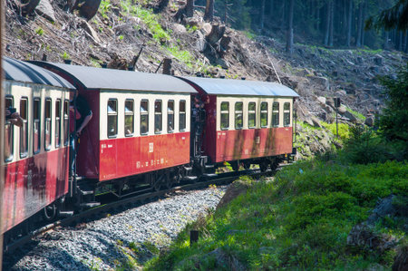 Harz Germany - May 27. 2017: Old train on the Brockenbahn
