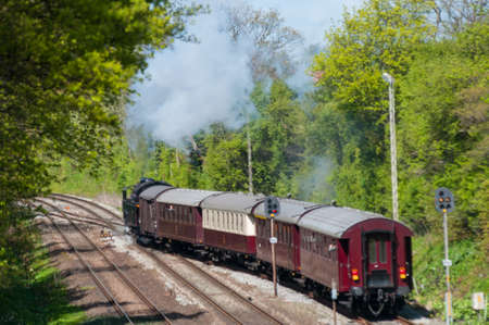 old steam train in Denmarkのeditorial素材