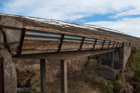 Old bridge in North Icelandの写真素材