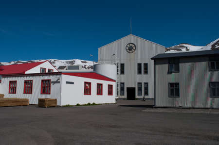 industrial buildings in Siglufjordur in Icelandのeditorial素材