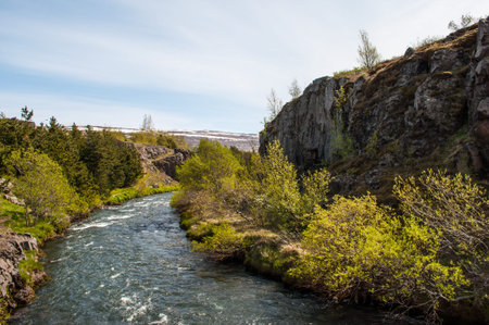 river of Glera in Akureyri in Iceland
