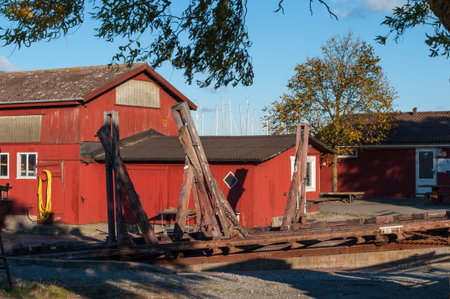 slipway at Stubbekobing harbor in Denmarkの写真素材
