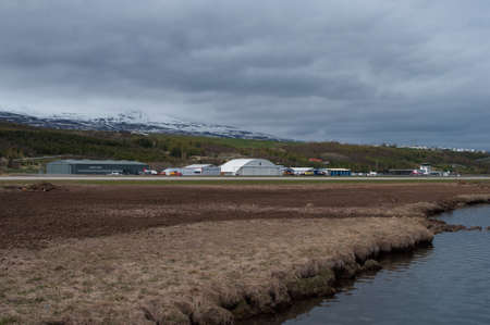 Akureyri airport in Icelandのeditorial素材