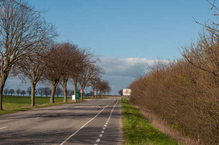 koebenhavnsvej road near Vordingborg in Denmarkの写真素材