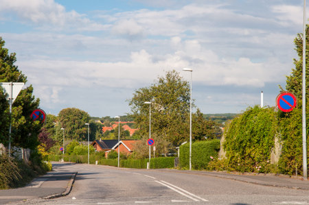 road in town of Naestved in Denmarkの写真素材
